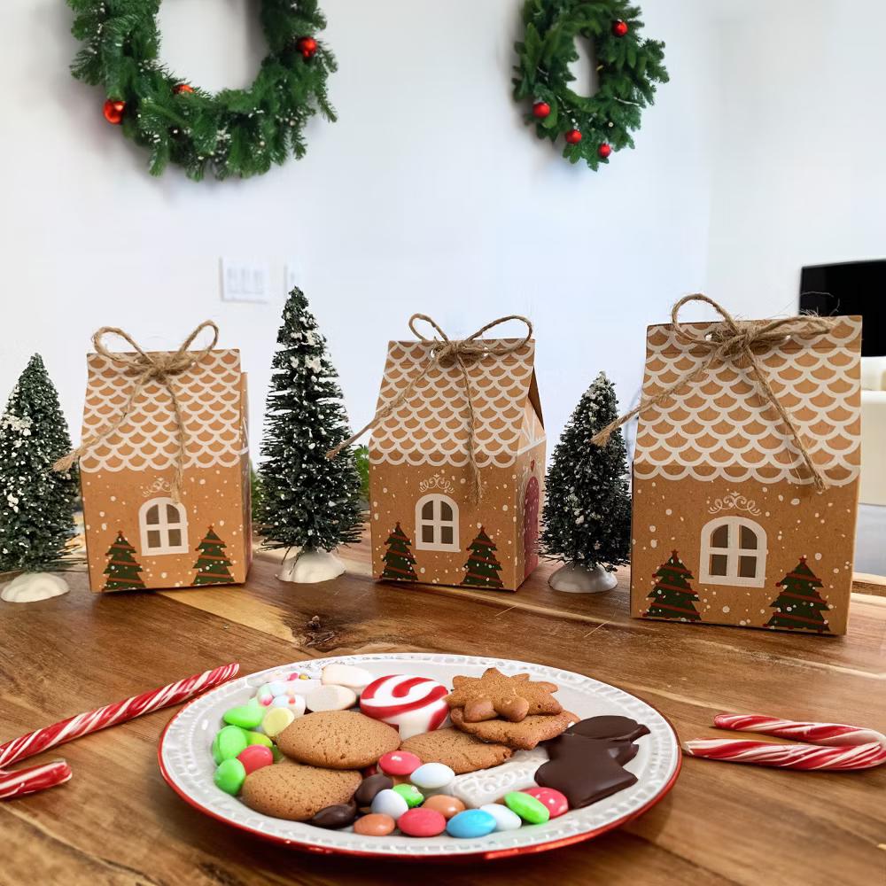 Xmas Gingerbread House Gift Boxes & Tags 10pcs - Image 3
