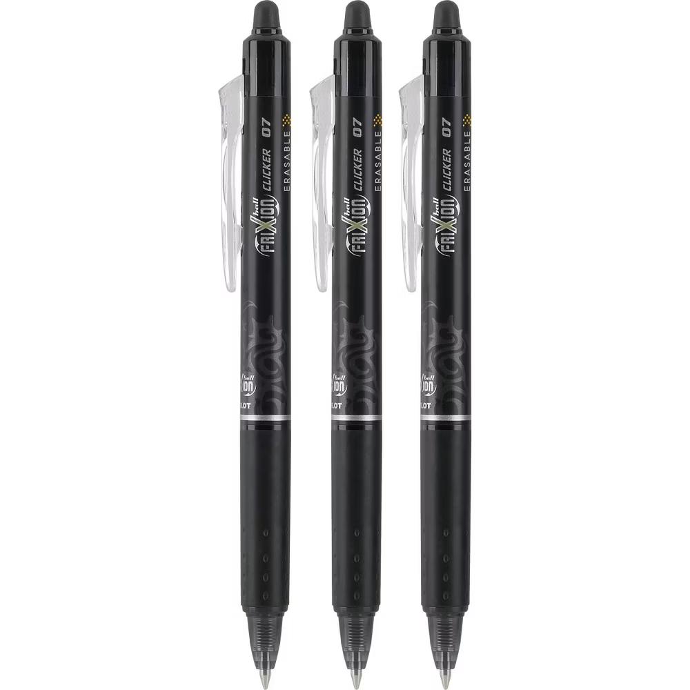 3pk FriXion Clicker Erasable Gel Pens Fine Point 0.7mm Black Ink - Image 5