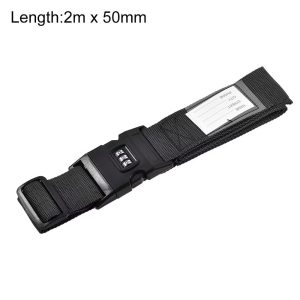 Travel Packing Adjustable Luggage Strap with Buckle and Combination Lock