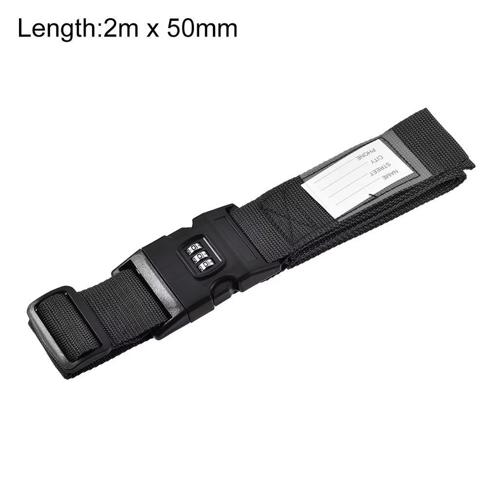 Travel Packing Adjustable Luggage Strap with Buckle and Combination Lock