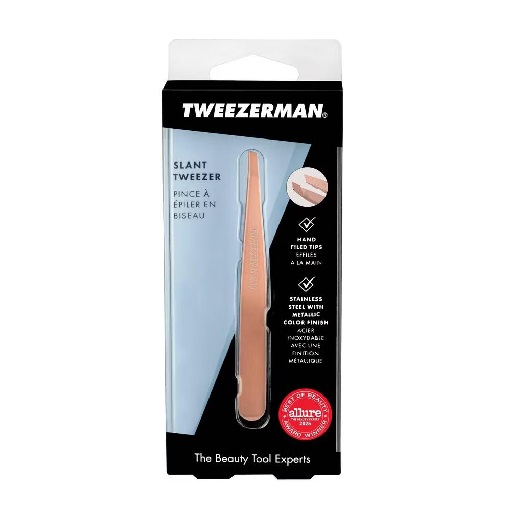 Slant Tweezer - Rose Gold: Stainless Steel, Eyebrow Hair Removal Tool - Image 8