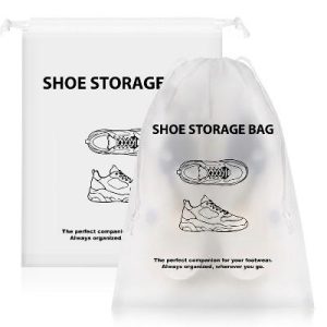 1 Pack Shoe Bags for Travel, Drawstring Shoe Bag Organizer, Travel Shoe Bags for Packing in Suitcase Gym Travelling, Waterproof Shoe Travel Bag