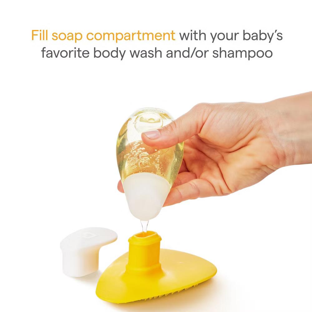Squeeze and Scrub Silicone Bath Brush with Soap Dispenser - Image 4