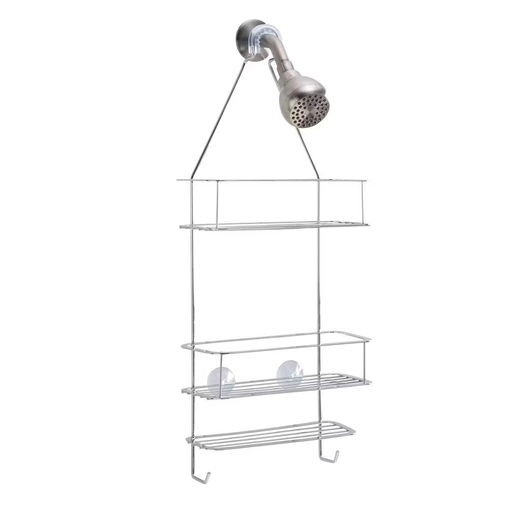 Mod Shower Caddy Chrome - Steel Hanging Organizer, Bathroom Rack for Storage, 25.59" Height - Image 4