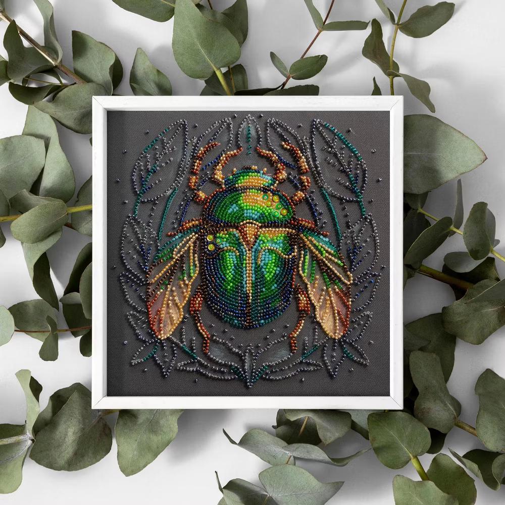 Art Mid-sized bead embroidery kit - Emerald beetle AMB-105 - Image 4