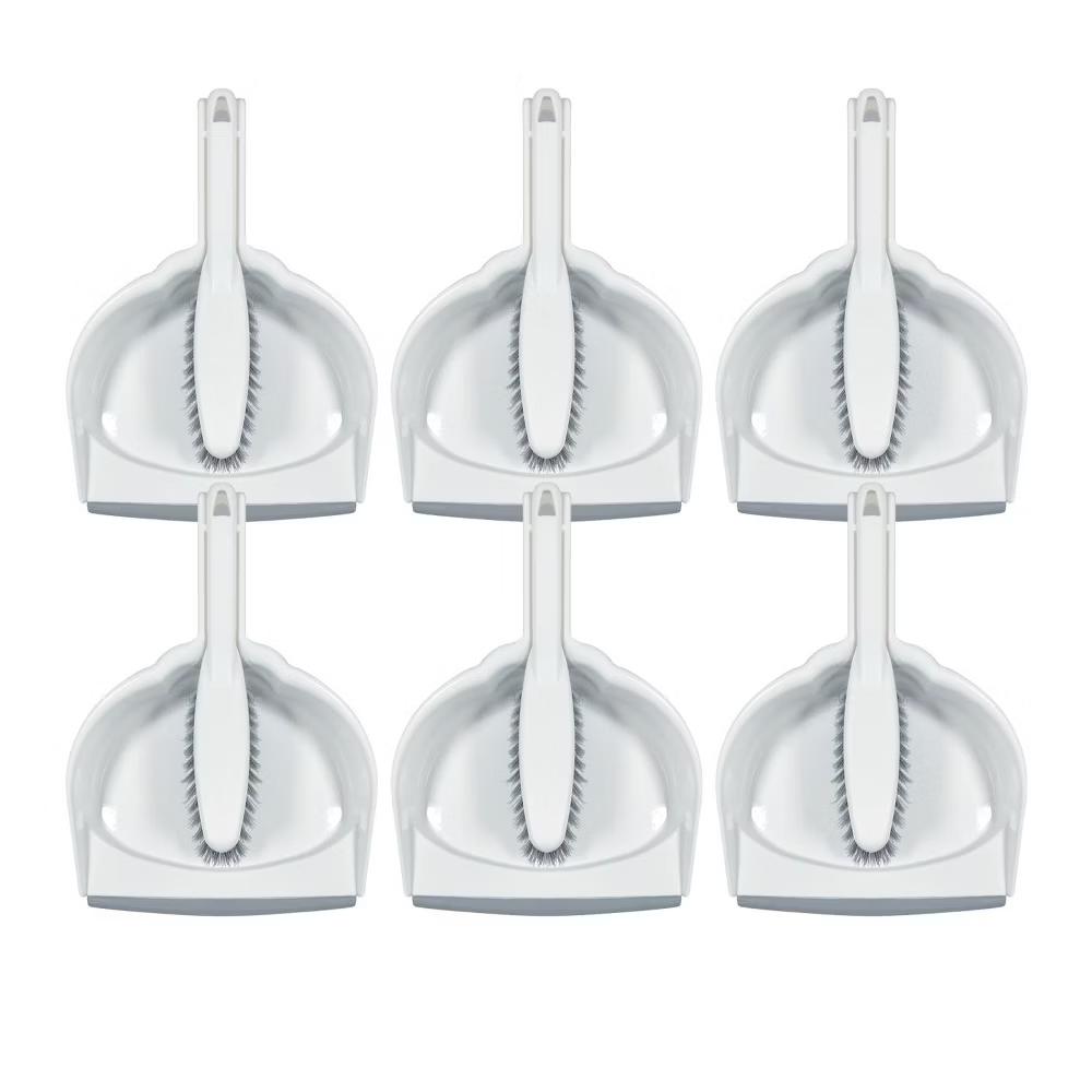Clip On Dust Pan & Brush Set, w/ Easy Dust, Dirt & Debris Catching Rubber Lip, Flagged Fiber Bristled Brush, Hang Hole for Easy Storage - Image 5