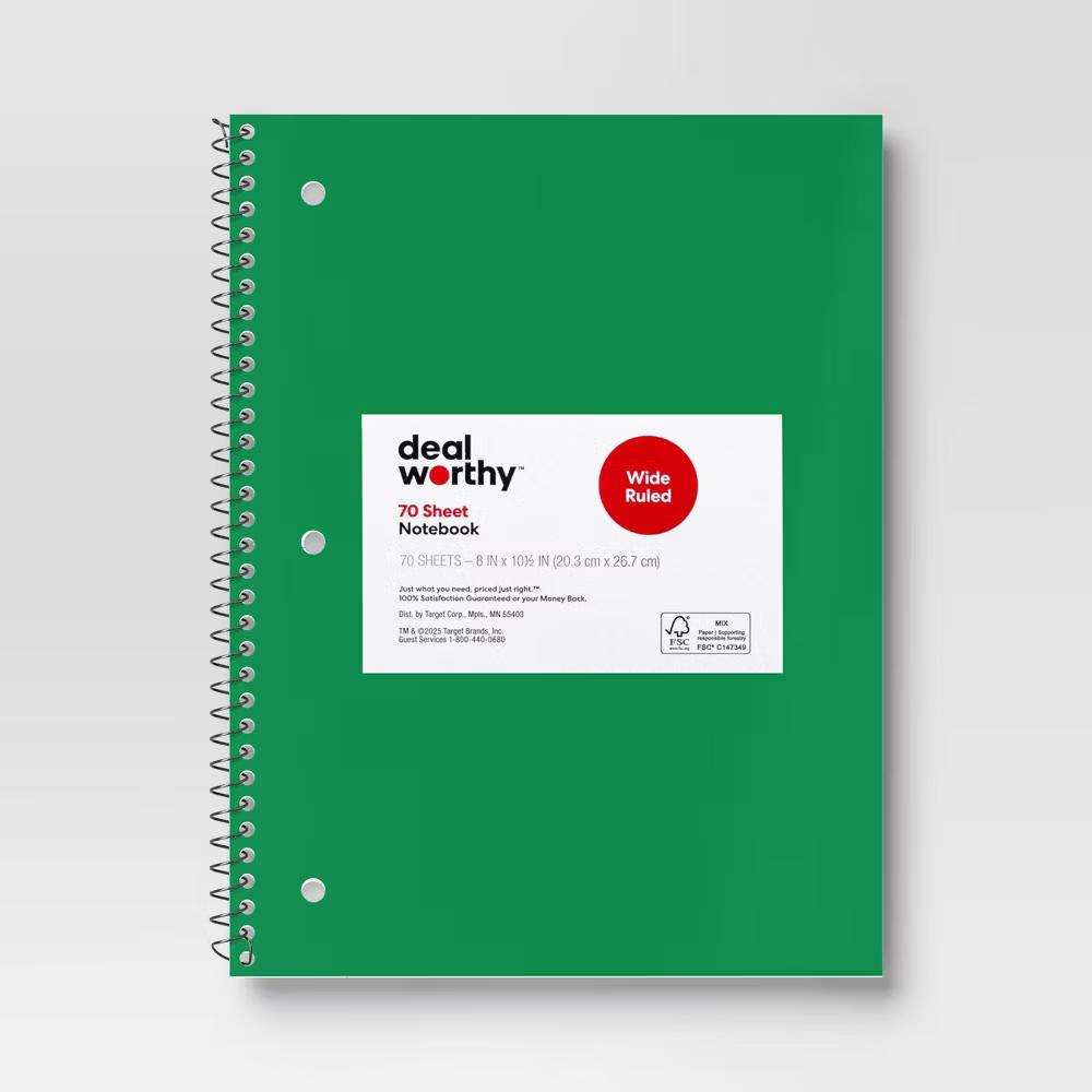 Subject Spiral Notebook Wide Ruled - Image 6