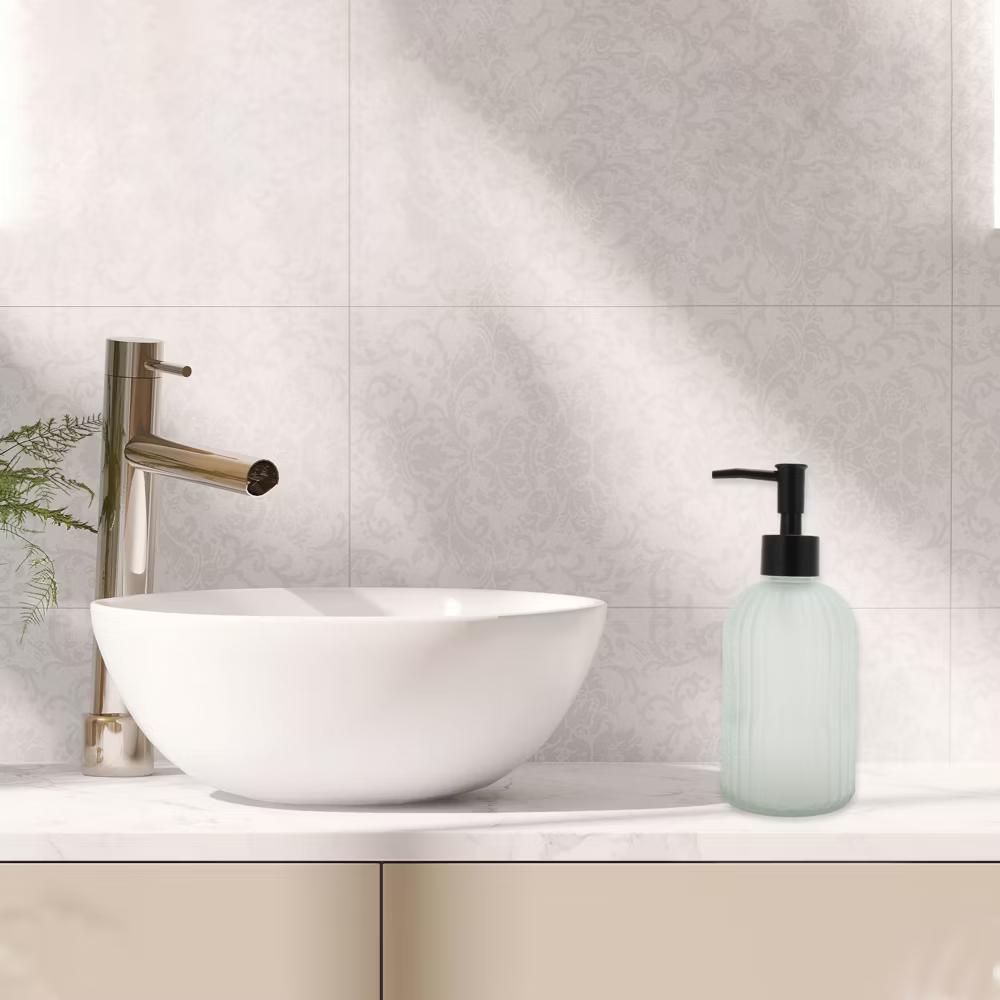 Durable Round Bottom Vertical Stripe Soap Dispenser 13.53oz 1 Pc - Image 6