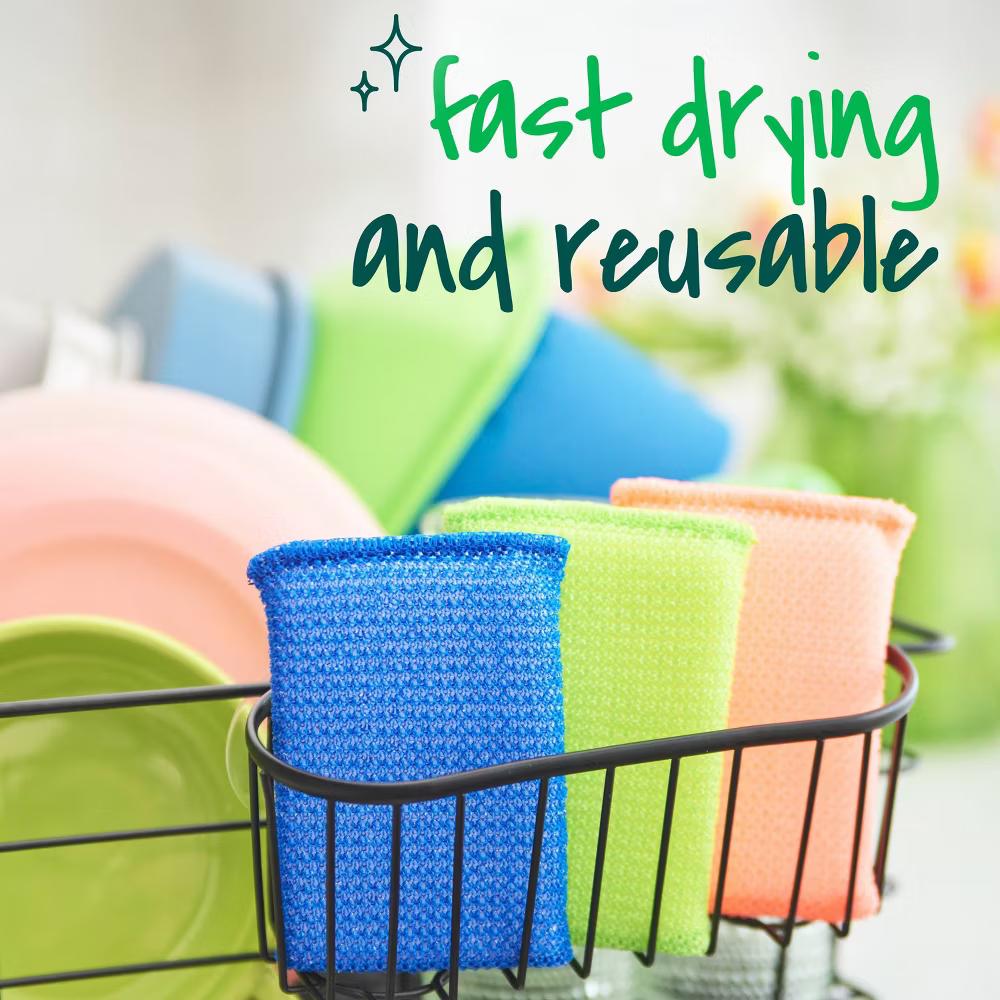 Dobie Non-Scratch and Fast-Drying Multicolor Scrubbing Pads - 3ct - Image 9