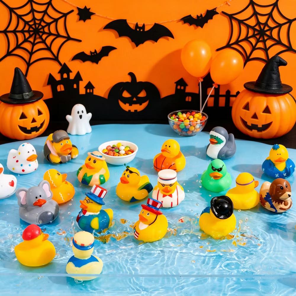 15 Pcs Assortment Rubber Duck Toy Duckies for Kids, Mini Duckie Toys for Baby Bath Shower Toys, Summer Beach
Pool,Halloween Party Favors - Image 13