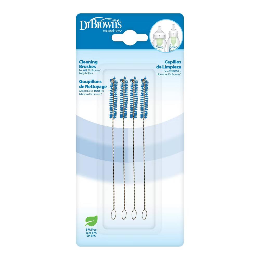 Dr. Brown's Flow Reusable Vent System Baby Bottle Bristle Cleaning Brushes - 4ct: BPA-Free - Image 2