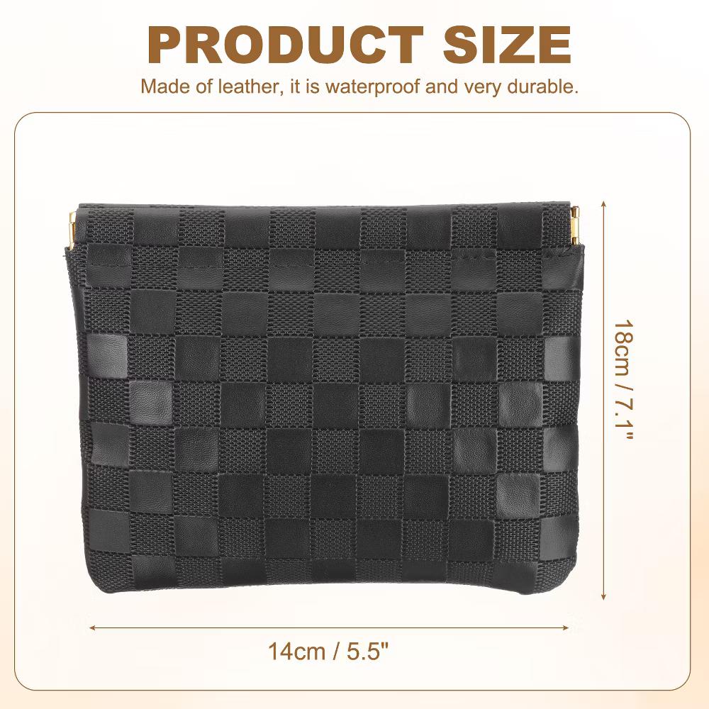 Leather Waterproof Travel Organizing Mini Snap Closure Makeup Pouch - Image 28