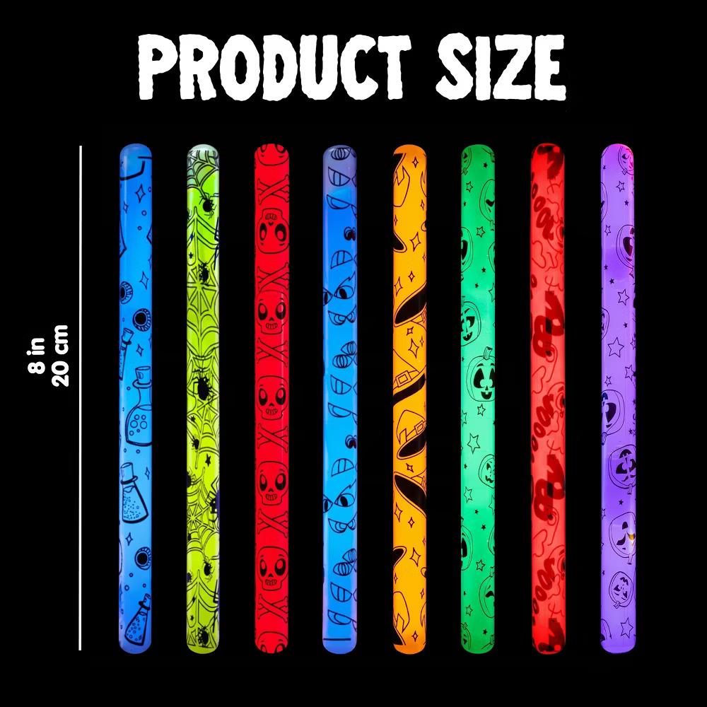 Halloween Party Favors 24 Pcs Glow Sticks Hanging Wands for Kids Gift Halloween Goody Bag Filler Classroom Prize (8 Different Patterns/6 Colors) - Image 6