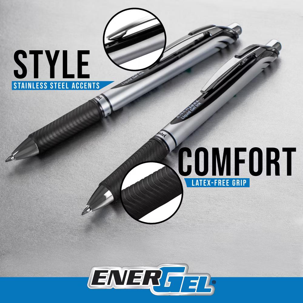 5ct Rollergel Pens Energel 0.7mm Multiple Color Ink: Quick Drying, Retractable, Blue, Green, Black, Stationery Set - Image 6