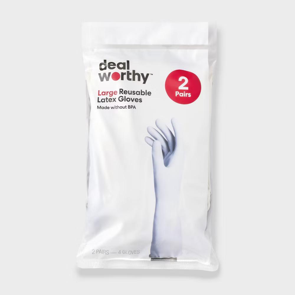 Reusable Latex Gloves - 2ct