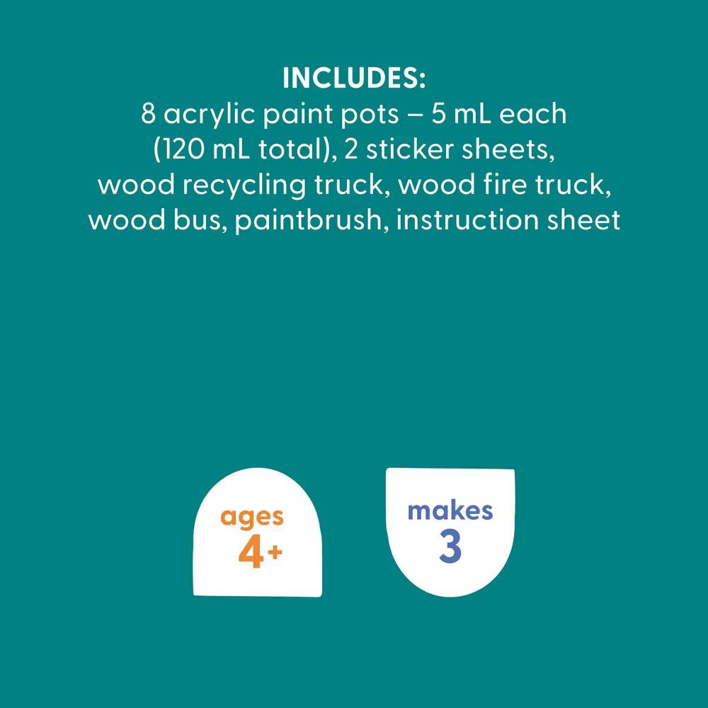 Paint-Your-Own Wooden Vehicles - DIY Art Kit with Stickers & Acrylic Paint for Kids 4 - Image 9