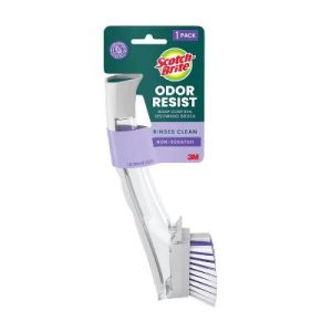 Odor Resist Non-Scratch Dishwand Brush with Built-in Scrubber: Reusable, Multi-Surface Cleaning Tool