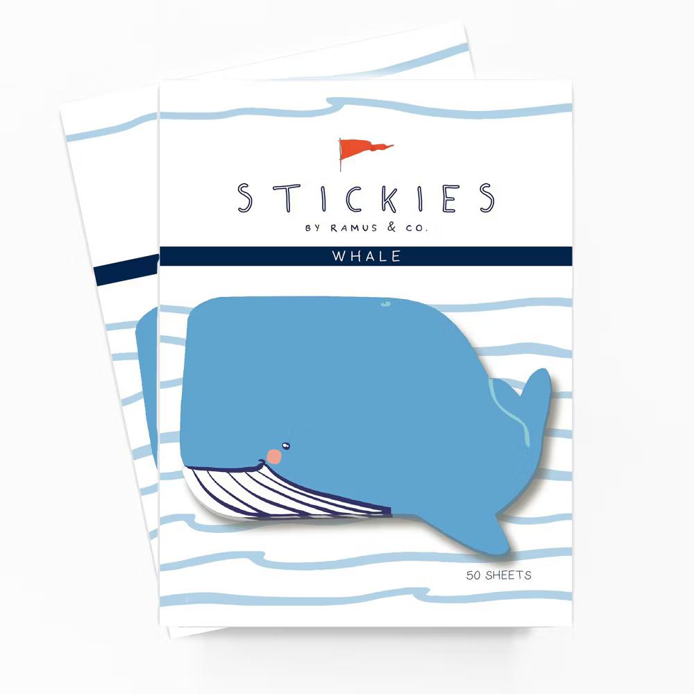 Whale Stickies 3" 3" 50-Sheet Sticky Notes (2-Pack) & Love Note Whale Greeting Card Combo by Ramus & Co - Image 3