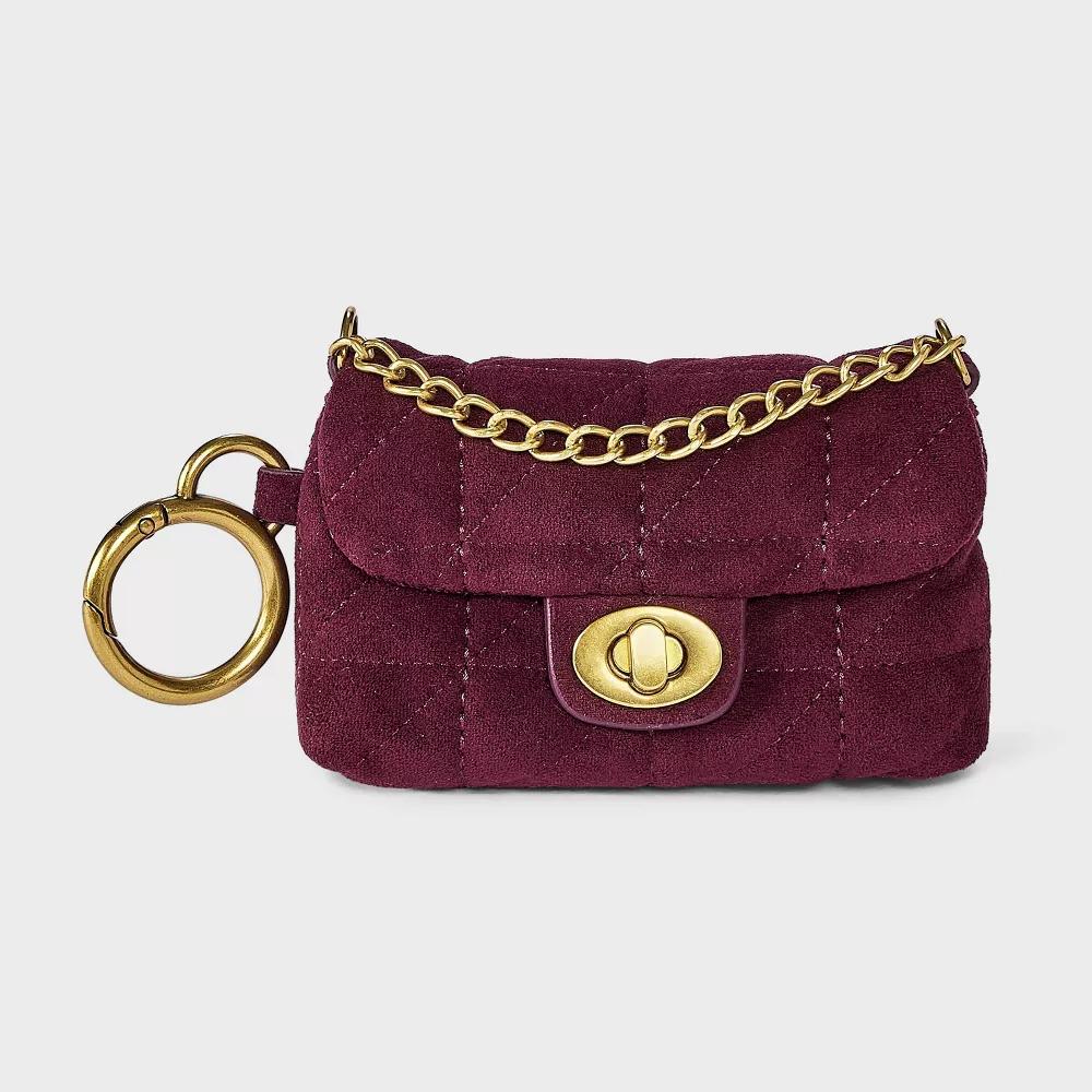 Quilted Turn Lock Clip On Pouch Bag Charm - Image 11
