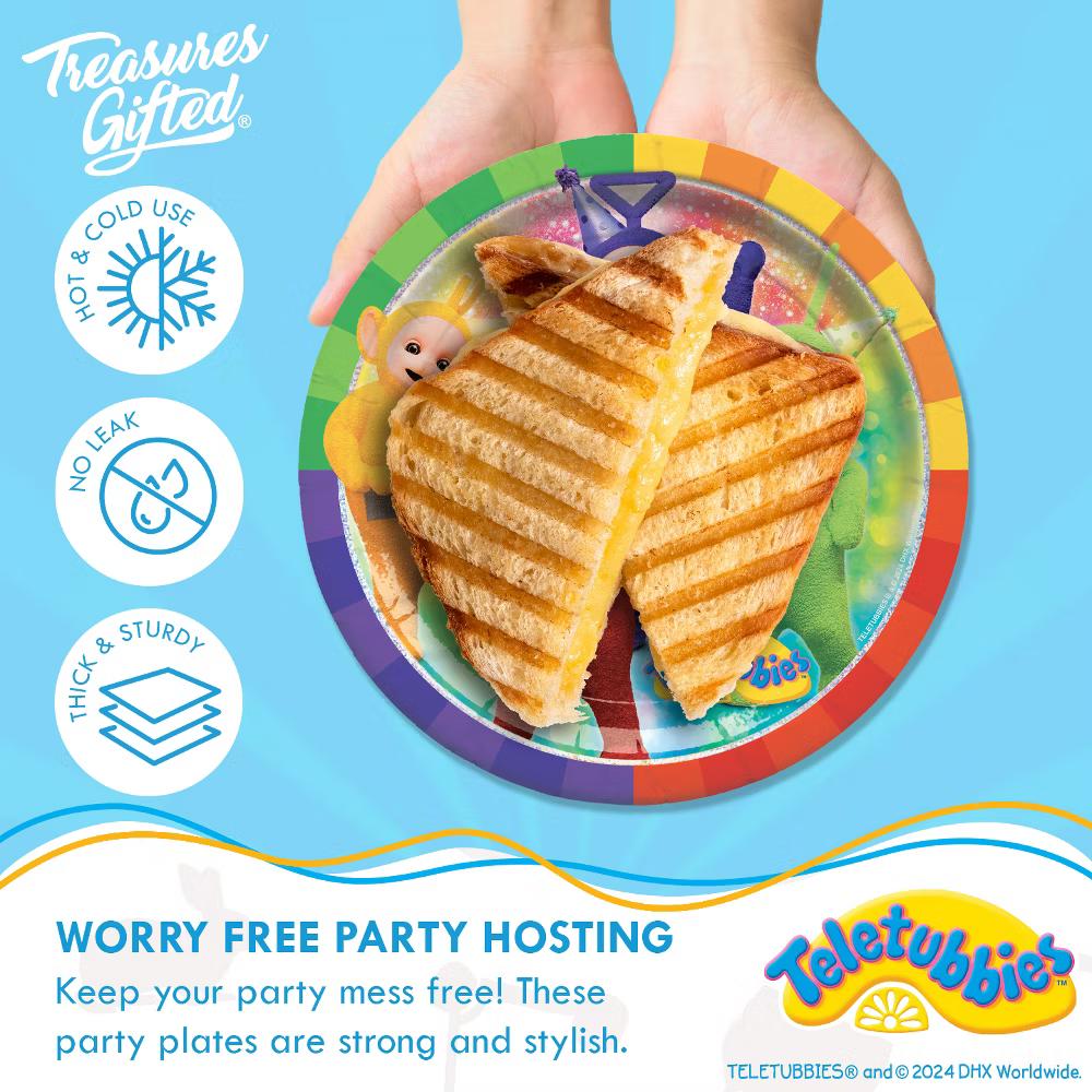 Treasures Gifted Teletubbies Dinner Plates 9in - Disposable Paper Plates - Teletubbies Birthday Party Supplies - Image 5