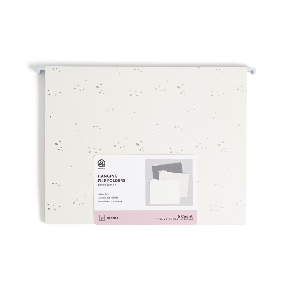 6ct Hanging File Folders Simple Speckle: Office Supplies Organizer, Multicolored, 150 Sheet Capacity - Image 4