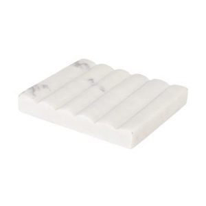 Storied Home Contemporary Carved Marble Soap Dish for Bathrooms