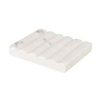 Storied Home Contemporary Carved Marble Soap Dish for Bathrooms