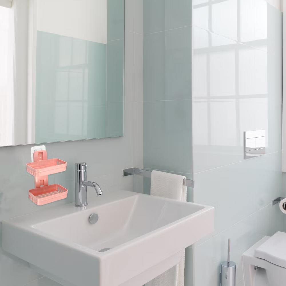 Plastic Soap Dish Keep Soap Dry Soap Cleaning Storage Drill Free Soap Holder for Home Bathroom Kitchen 1 Pc - Image 20