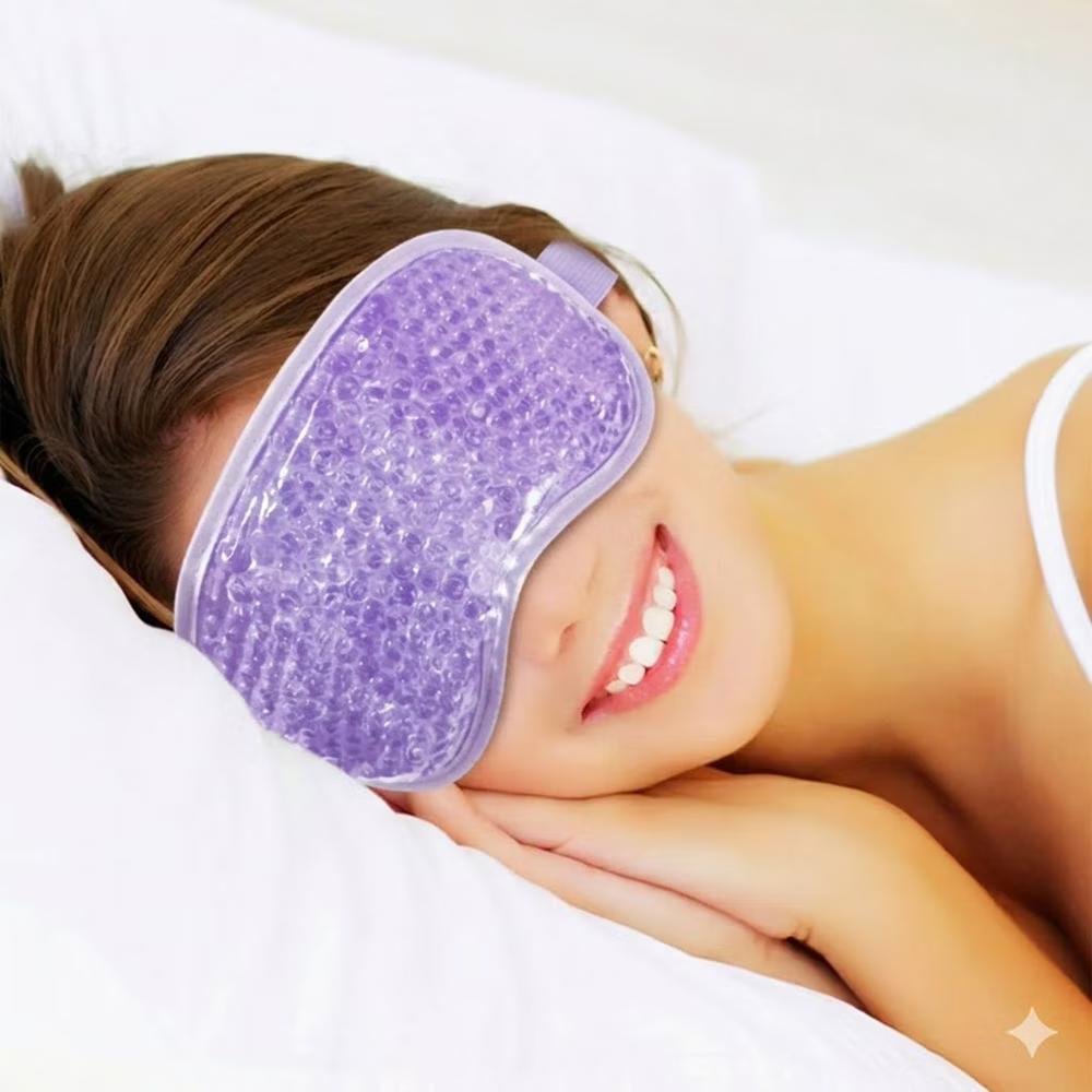 Reusable Gel Bead Eye Mask Hot and Cold Compress PVC Eye Cover with Adjustable Strap - Image 21