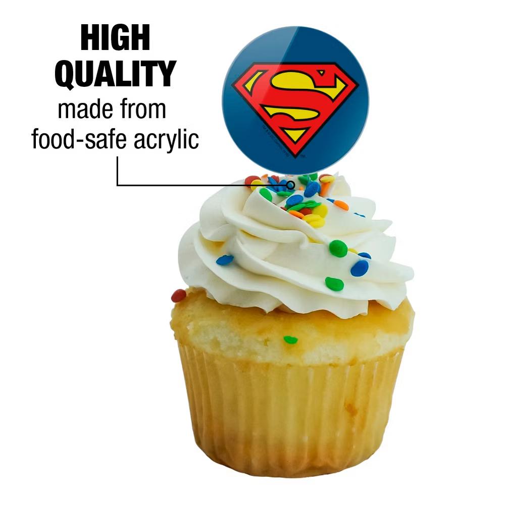 Classic S Shield Logo Cupcake Picks Toppers Decoration Set of 6 - Image 2
