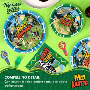 Treasures Gifted Wild Kratts Plates 9in - Wild Kratts Party Supplies - 16 Pack