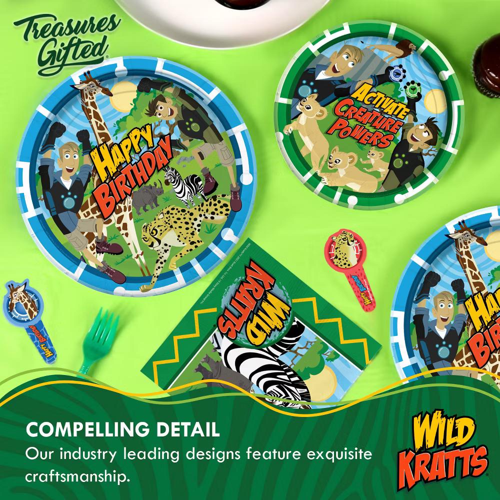 Treasures Gifted Wild Kratts Plates 9in - Wild Kratts Party Supplies - 8 Pack
