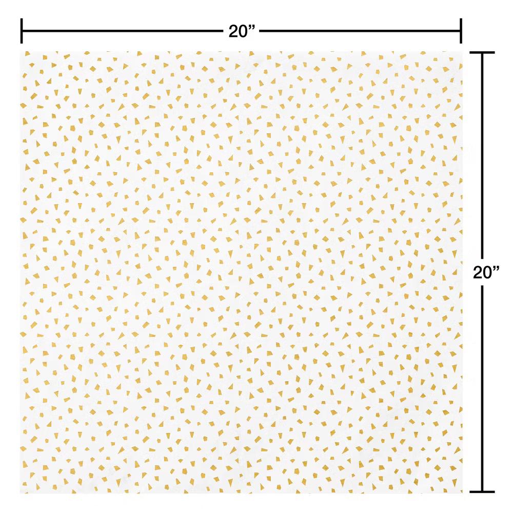 White with Gold Detail and Light Pink Tissue Paper Pack for Birthday 10ct - 20"x20"