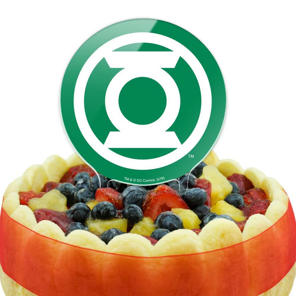 Green Lantern White Logo Acrylic Cake Topper - Image 3