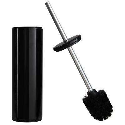 Deluxe Premium Aluminum Handle Toilet Brush with Fully Removable Liner Black