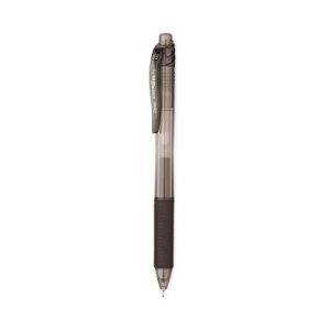 EnerGel- Gel Pen, Retractable, Fine 0.5 mm Needle Tip, Black Ink, Clear/Black Barrel, 24/Pack