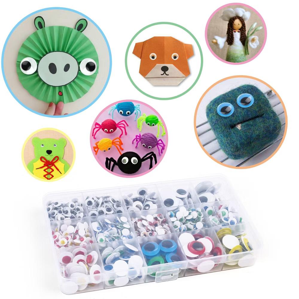 LotFancy 1100Pcs Googly Eyes Self Adhesive for Crafts, Plastic Wiggle Eyes Multi-Color - Image 6