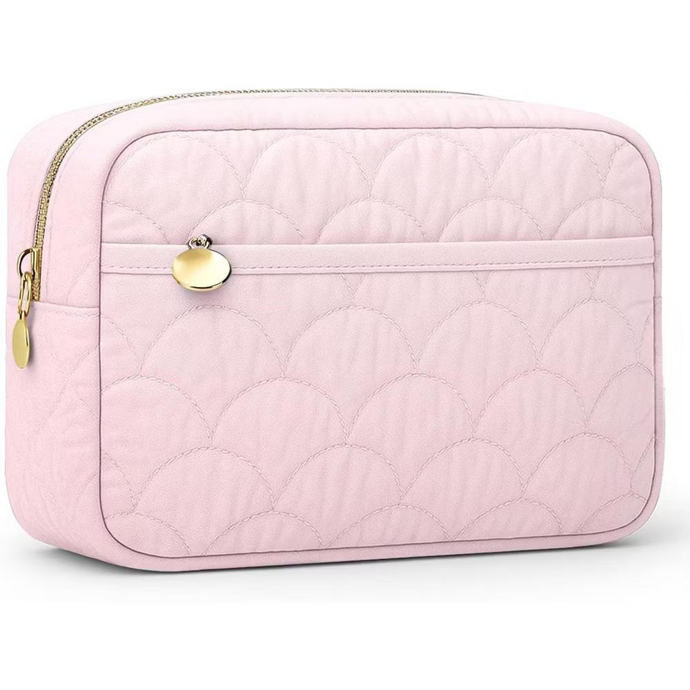 Puffy Padded Makeup Bag Travel Organizer. Wide-Open Cosmetic Pouch for Toiletries and Essentials. - Image 14