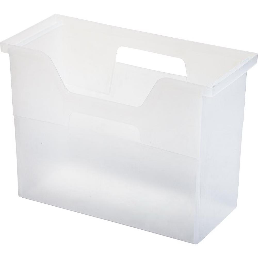 Medium Portable Desktop File Box with Open Top, Letter Size, Clear - Image 6