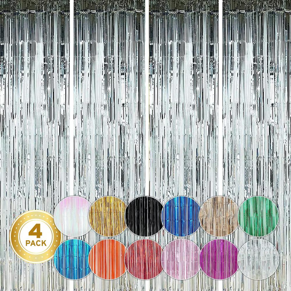 Twinkle Star Metallic Tinsel Fringe Curtains - 3 ft 8 ft Backdrop, Photo Booth, Party, Wedding Decor - Image 8