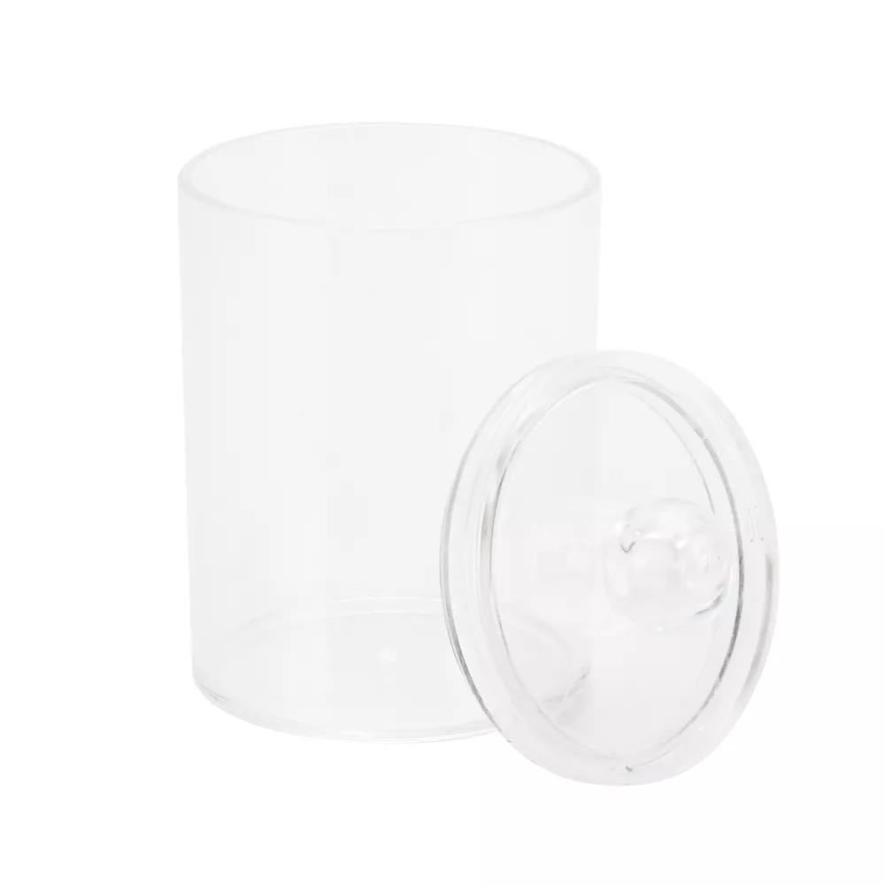 Lid-round Cup Acrylic Cotton Swab Jar for Bathroom Clear 1 Pc - Image 5