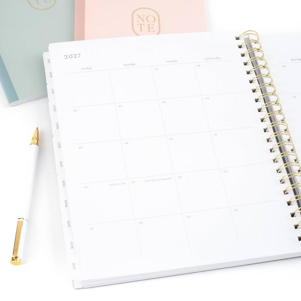 Essentials 8.5"x11" Large Wirebound Frosted Poly 2026-2027 Weekly/Monthly Planner Dusty Blue - Image 10