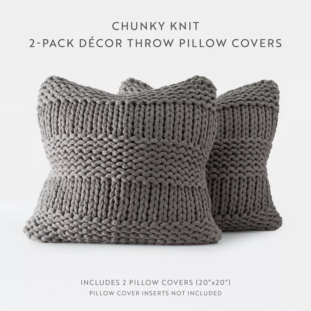 Cozy Chunky Knit Throw Pillow Cover And Pillow Insert - Image 57