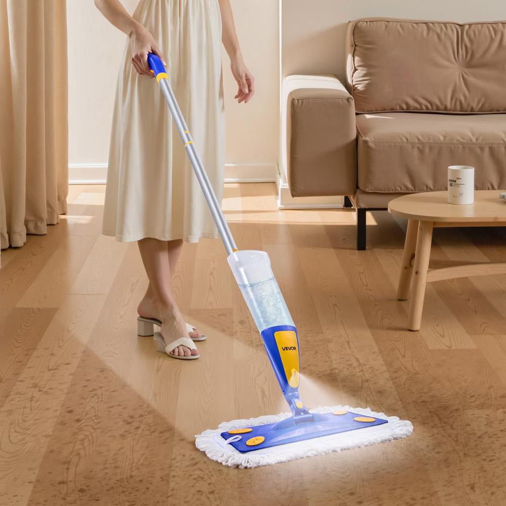 VEVOR Spray Mop, with 3 Washable Pads for Dry and Wet Floor Cleaning and a 27oz Refillable Water Tank, Microfiber Dust Wet Mop, Blue - Image 5