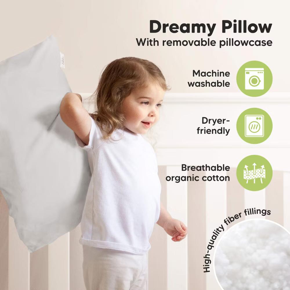 Jumbo Toddler Pillow with Pillowcase, 14X20 Soft Organic Toddler Pillows for Sleeping, Kids Travel Pillow - Image 19