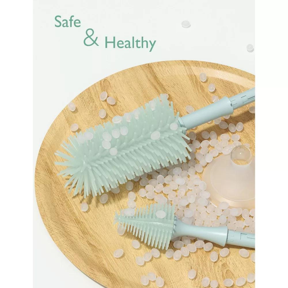 Momcozy Innovative Push-Press Design Bottle Brush Kit - 7ct: Plastic Scrub Cleaning Set for Household Use - Image 4