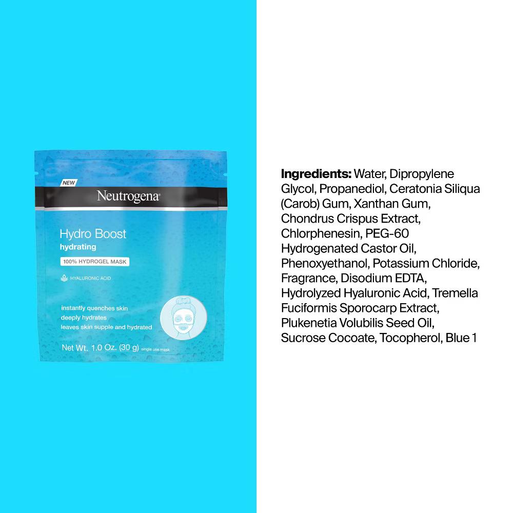 Neutrogena Hydro Boost Moisturizing Face Mask with Hyaluronic Acid for Dry Skin - 1oz: Noncomedogenic, Paraben-Free, Scented - Image 7