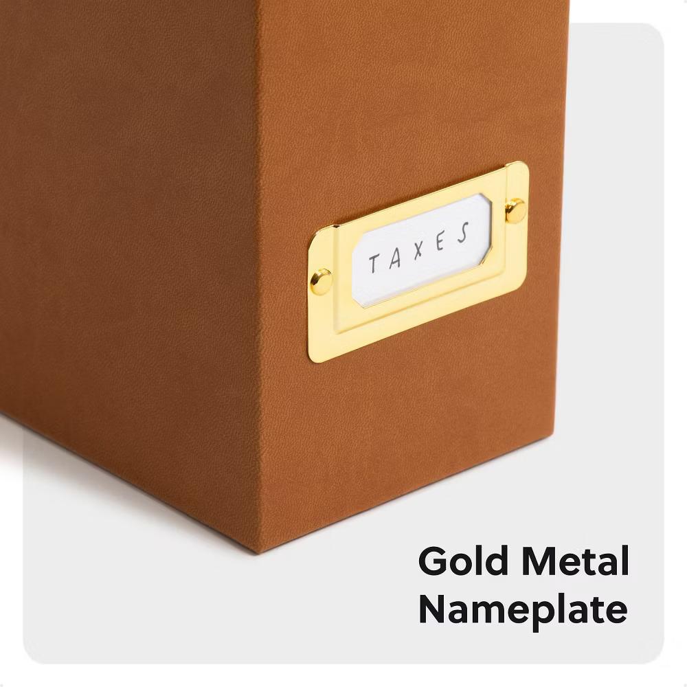 Flip Top File and Storage Box PU Leather - Image 4