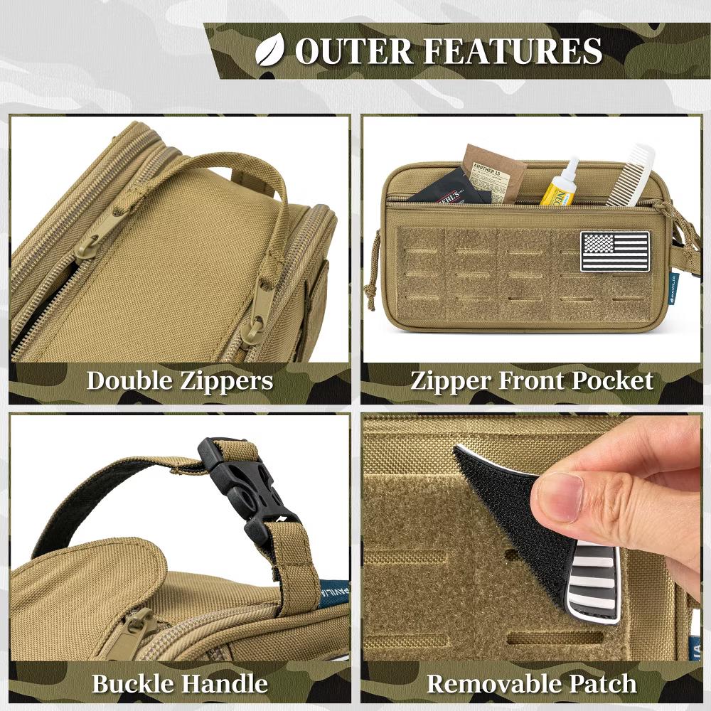 Tactical Toiletry Bag for Men, Hygiene Travel Bag, Military Dopp Kit, Water Resistant Molle Pouch, Shaving Grooming Organizer Case - Image 36