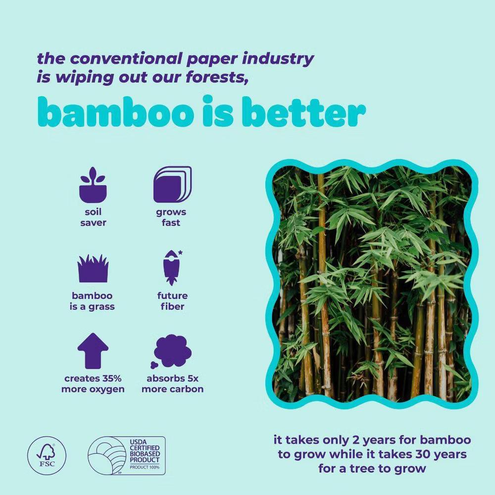 Bim Bam Boo Bamboo Tubular Lotion Facial Tissue - 4pk/40ct - Image 3